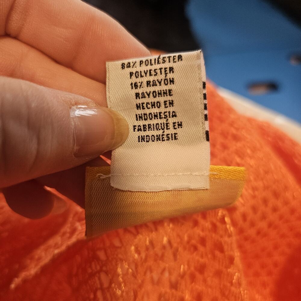 Ruby Rd Medium Orange Sparkly Top Mesh Weave Open… - image 7